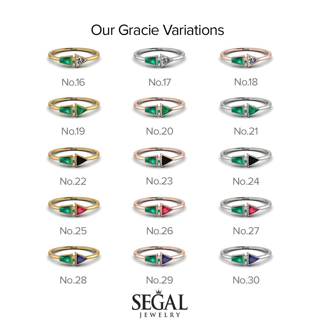 Geometrical Arrow Emerald Ring - Gracie No. 30