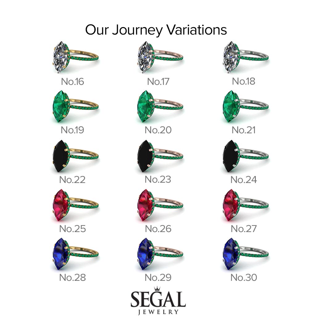 Hidden Halo Marquise Diamond Engagement Ring - Journey No. 46