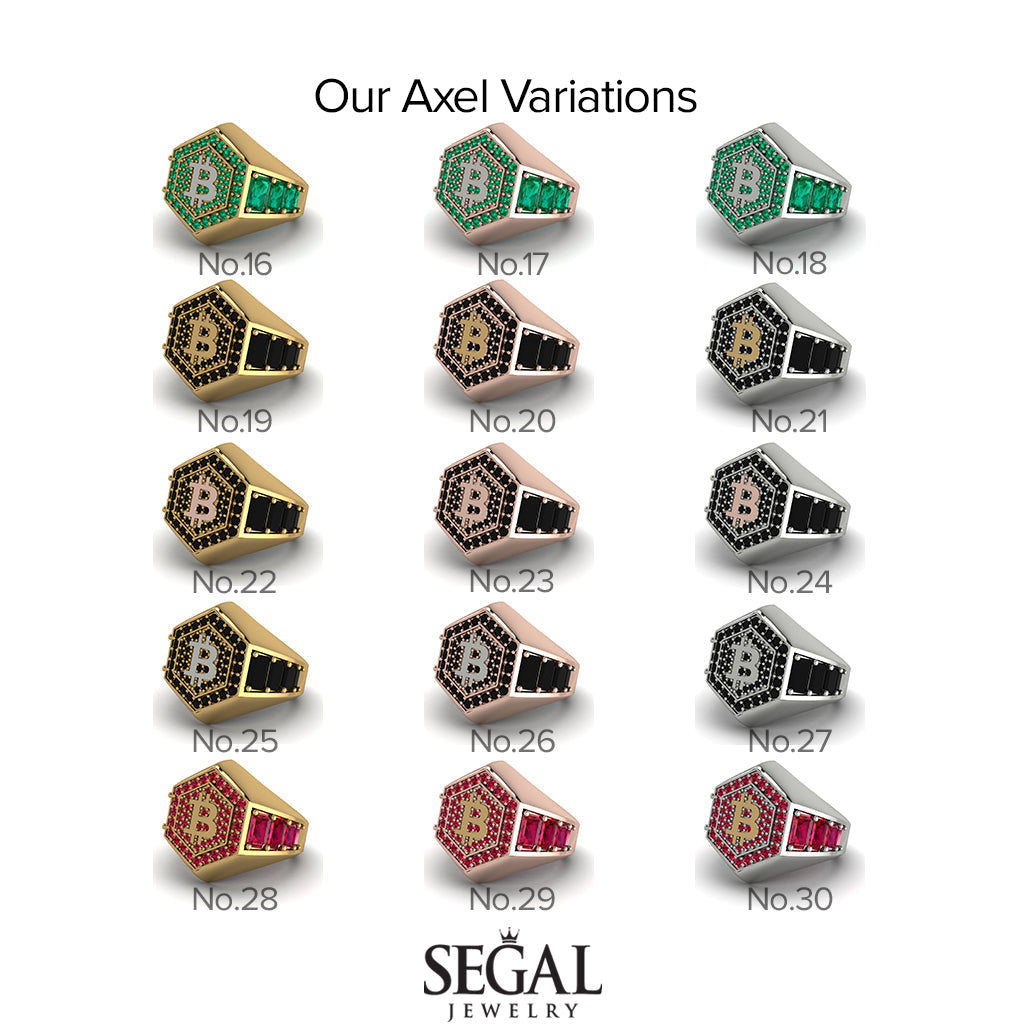 Bitcoin Ruby Signet Ring - Axel No. 33