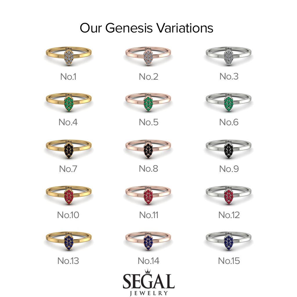 Minimalist Pear Diamond Ring - Genesis No. 1