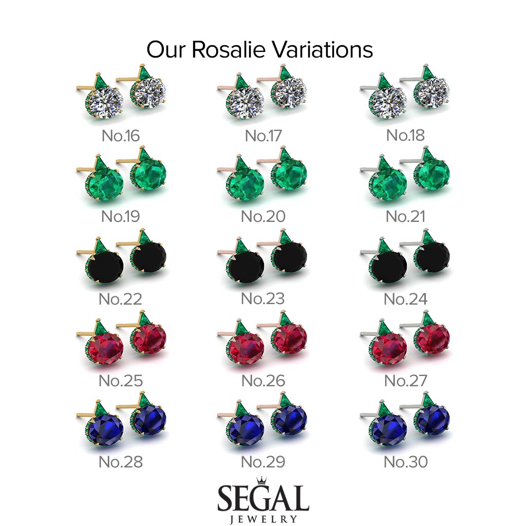 Hidden Halo Sapphire Earrings - Rosalie No. 13