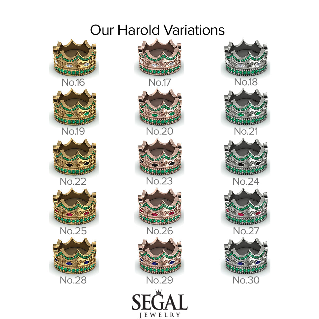 Royal Diamond Crown Ring For Men - Harold No. 10