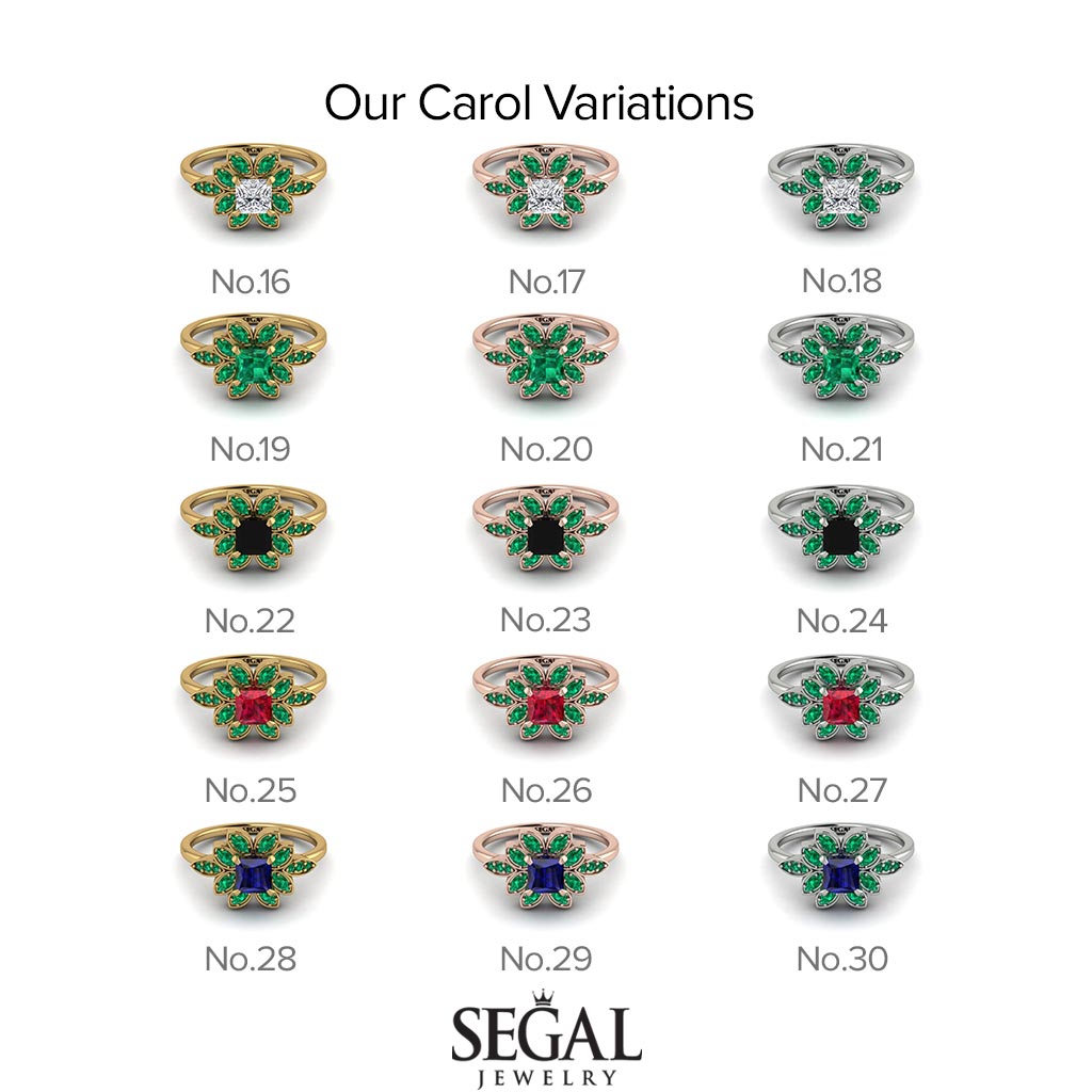 Floral Nature Inspired Diamond Ring - Carol No. 61