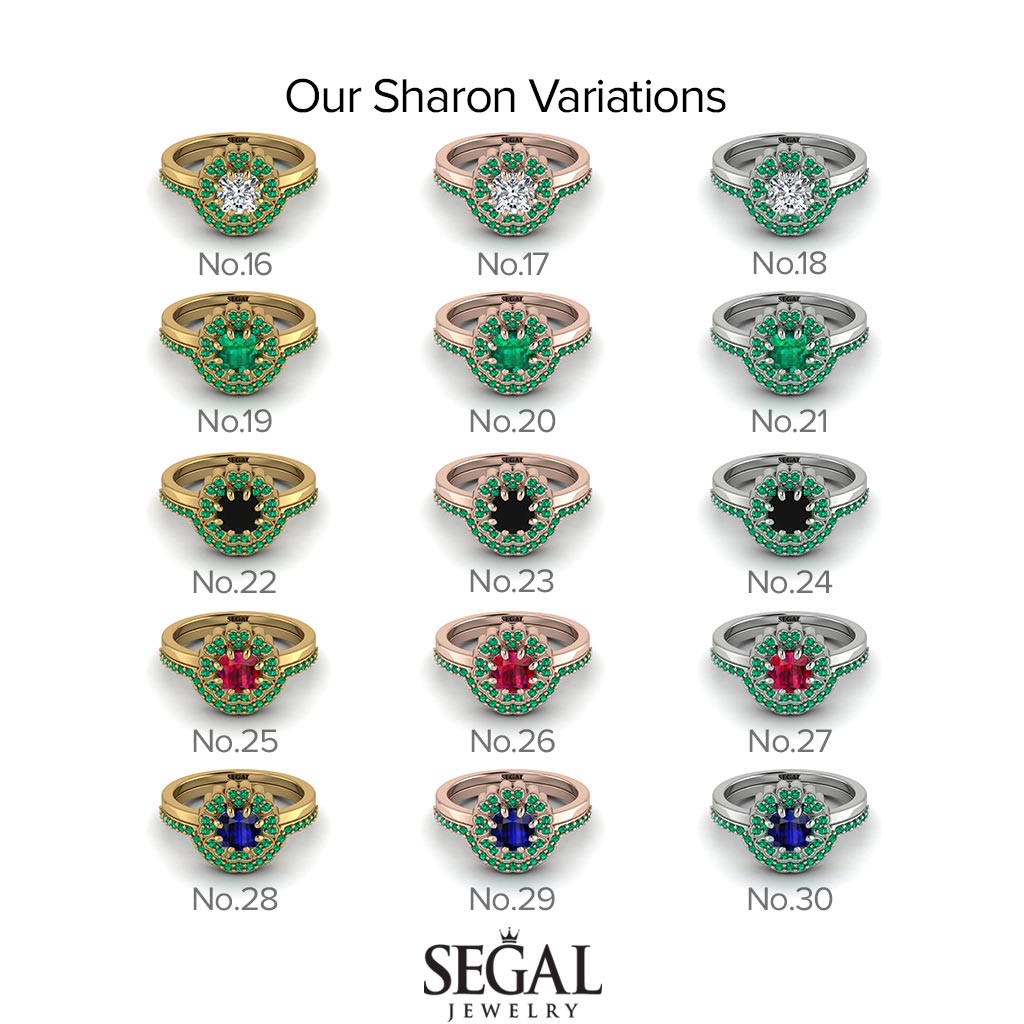 Double Halo Diamond Cushion Bridal Set - Sharon No. 2