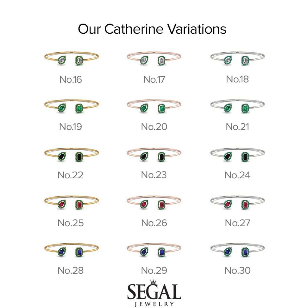 Geometric Pearl And Emerald Sapphire Bracelet - Catherine No. 30