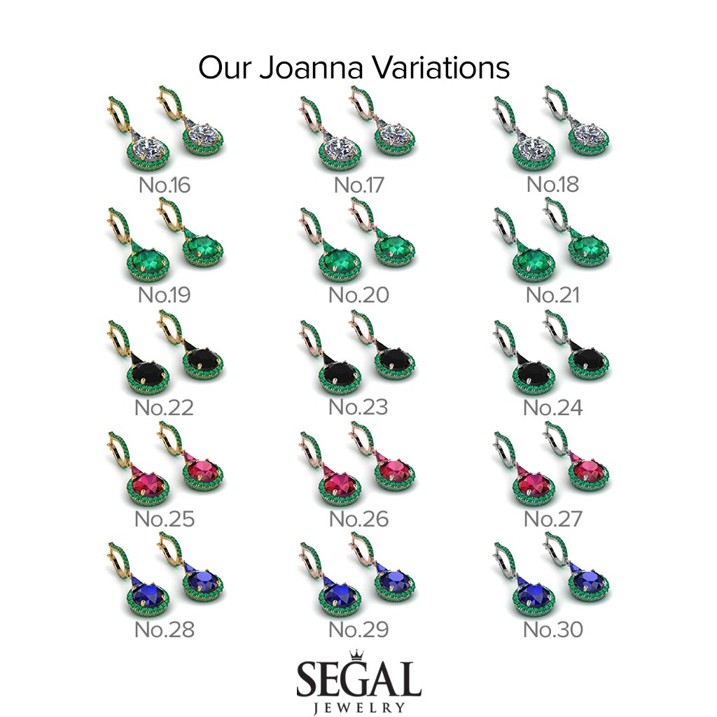Hidden Halo Emerald Earrings - Joanna No. 5