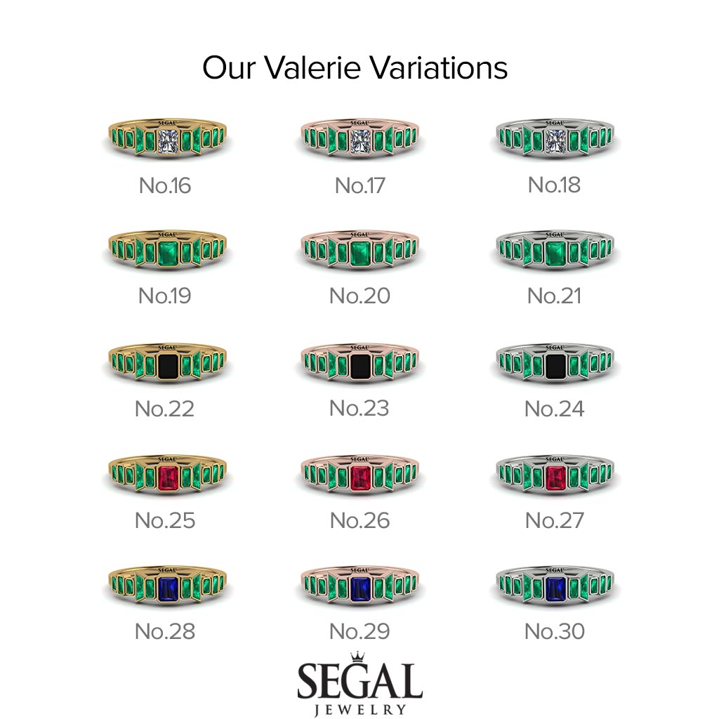 Emerald Black Diamond Mix Band - Valerie No. 8