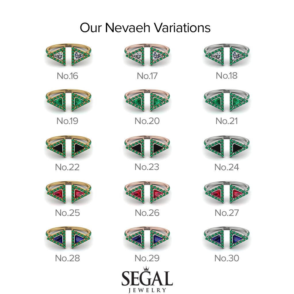 Triangle Emerald Open Ring - Nevaeh No. 35
