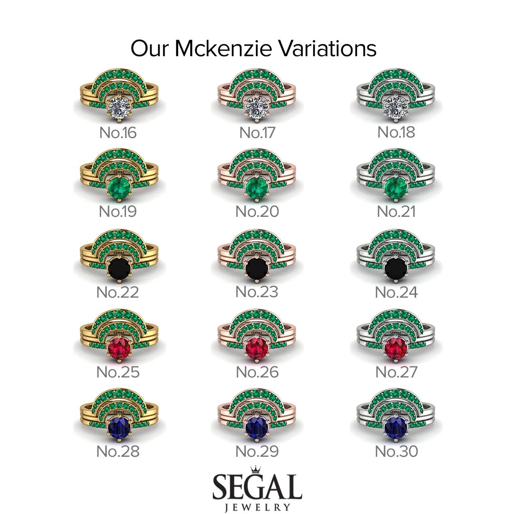 Stacking Emerald Bridal Set - Mckenzie No. 65