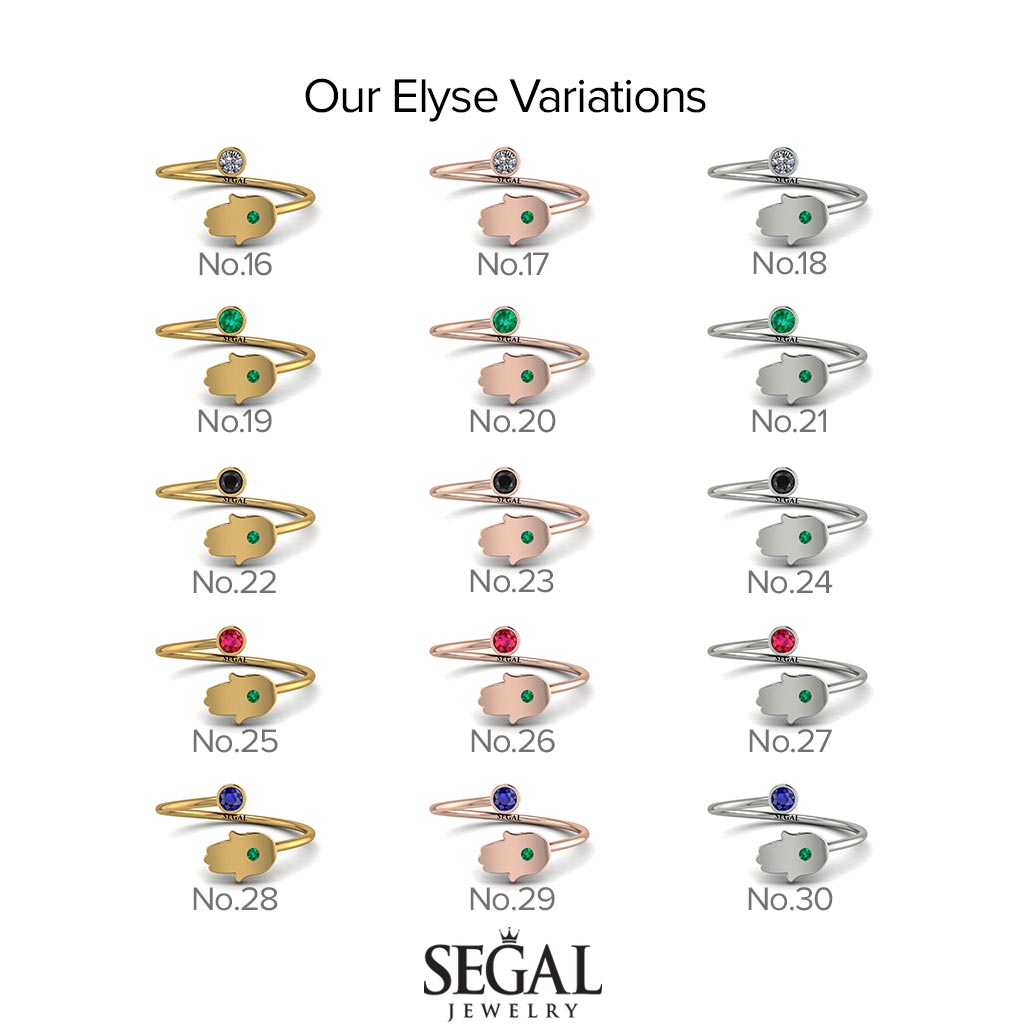 Delicate Minimalist Hamsa Ring - Elyse No. 69