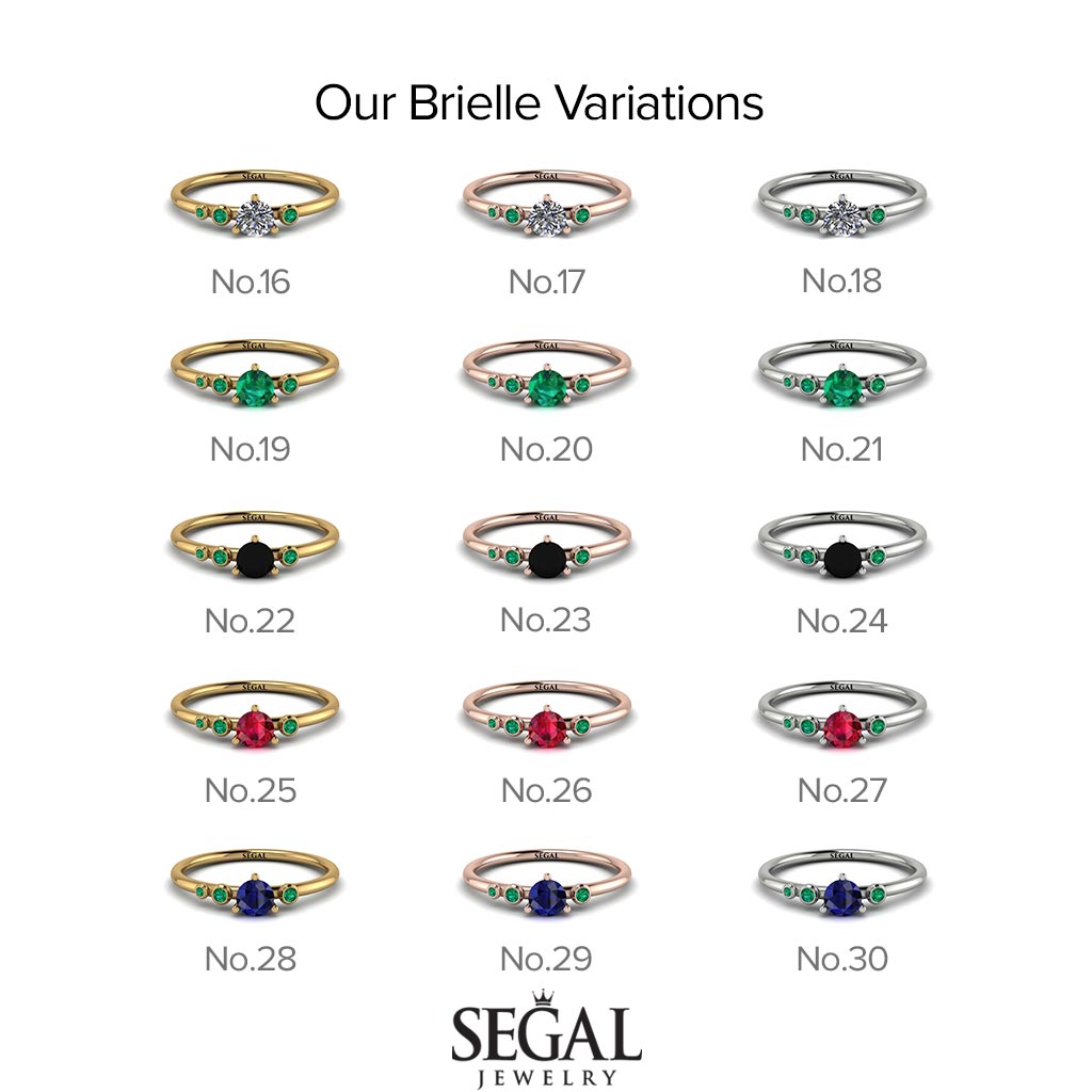 Minimalist Thin Emerald Ring - Brielle No. 6