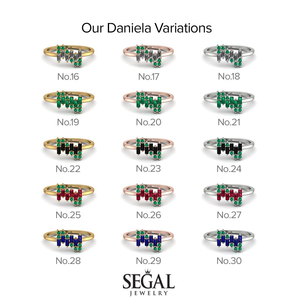 Baguette And Round Diamond Band - Daniela No. 16