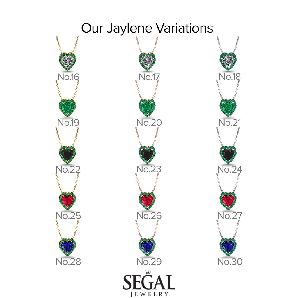 4.7Ct Black Diamond Halo Heart Necklace - Jaylene No. 68