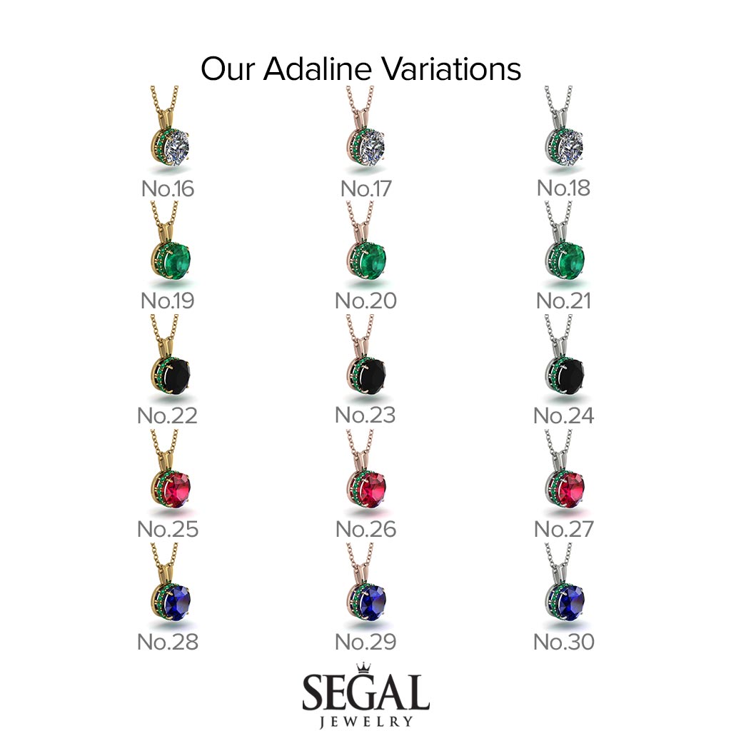 Ruby Necklace With Hidden Halo - Adaline No. 26