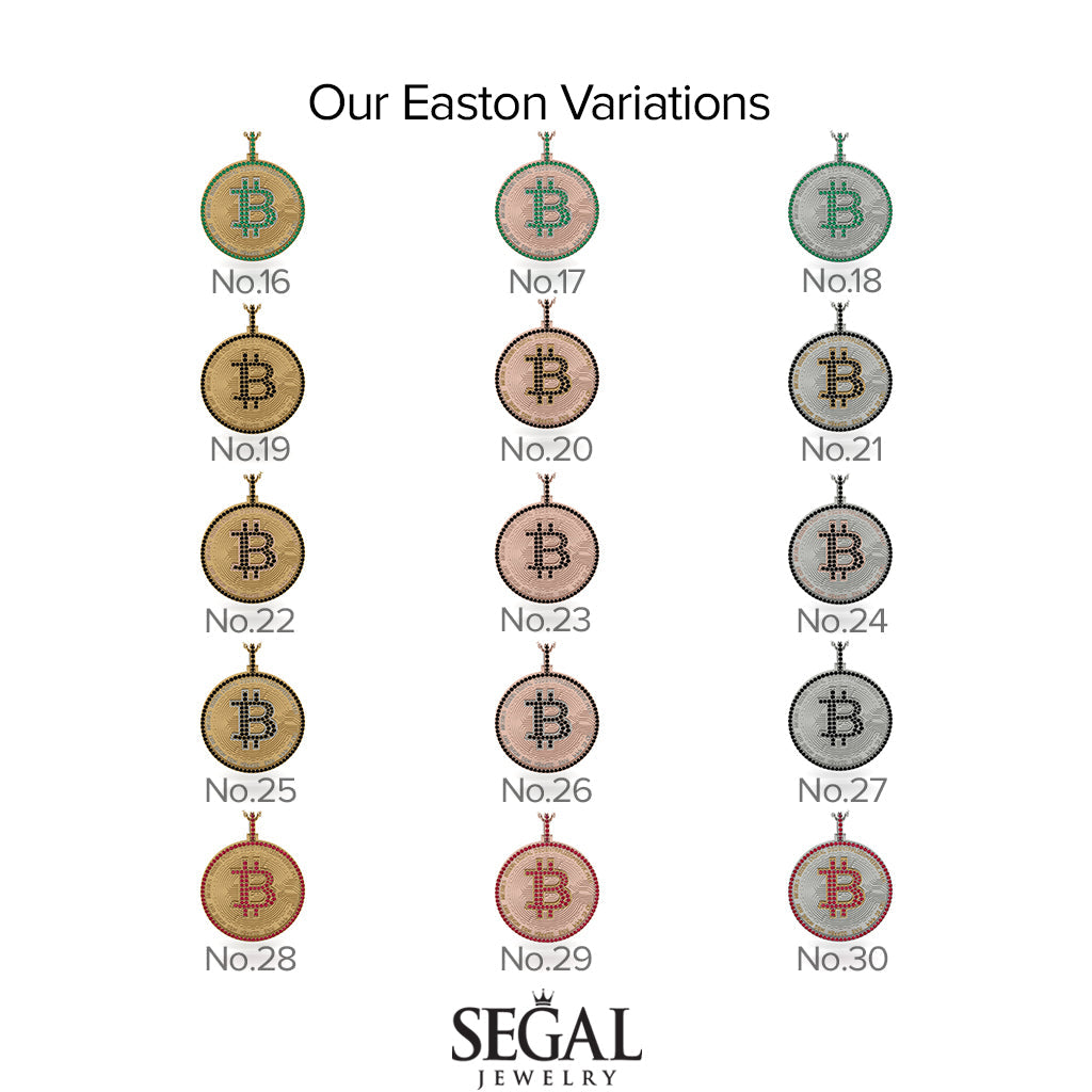 Bitcoin Black Diamond Round Pendant - Easton No. 19