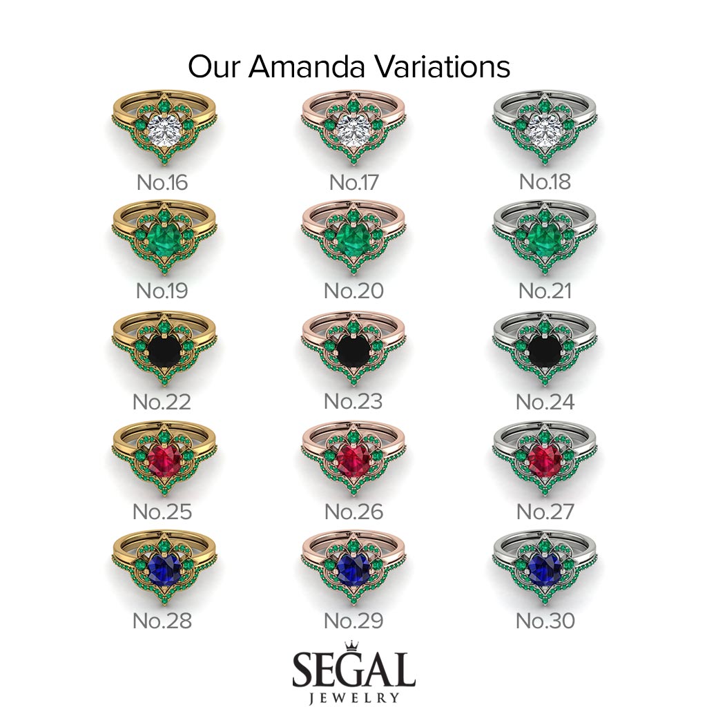 Unique Bloom Halo Diamond Bridal Set - Amanda No. 48