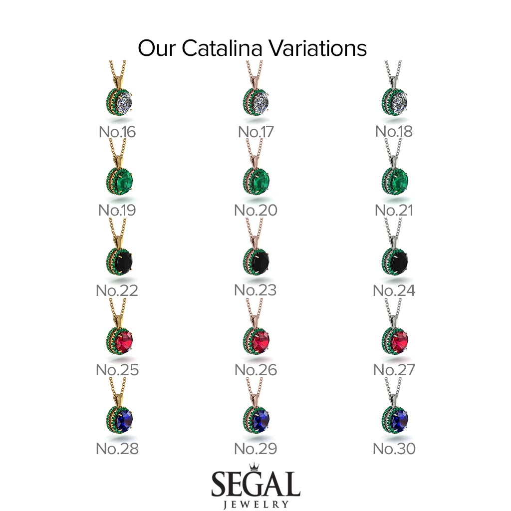 Hidden Halo Emerald Necklace - Catalina No. 51