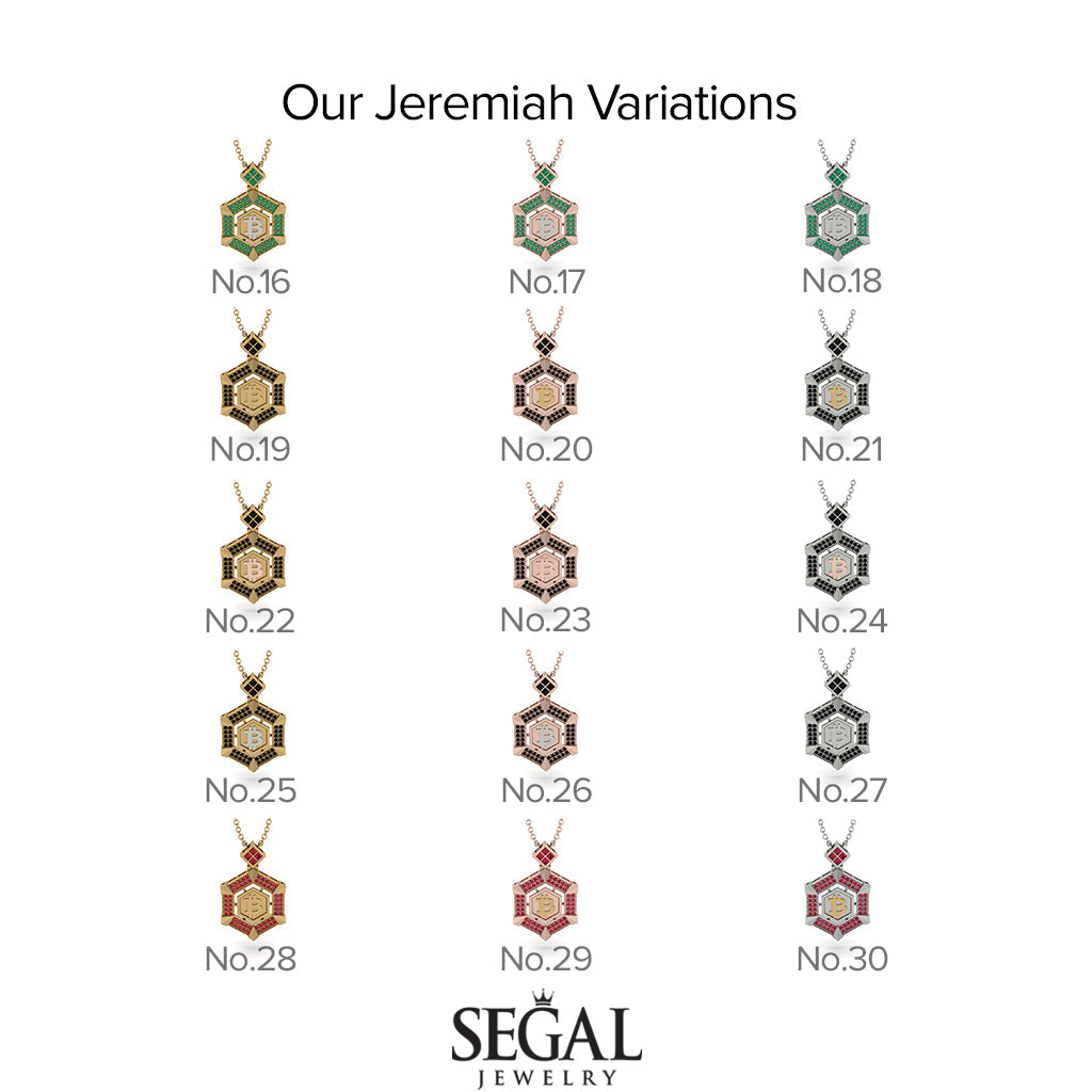 Hexagon Emerald Bitcoin Pendant - Jeremiah No. 18