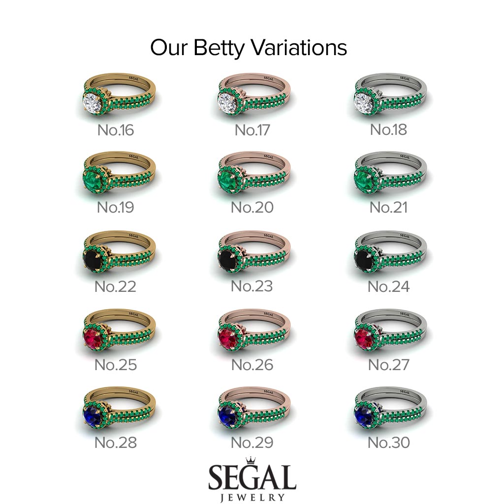 Brandy's second wedding band - Milgrain Halo Diamond Bridal Set - Betty No. 3000