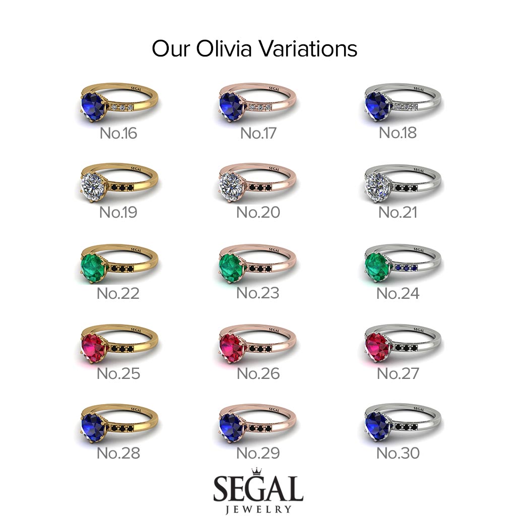 Two Tones Classic Diamond Vintage Ring - Olivia No. 31