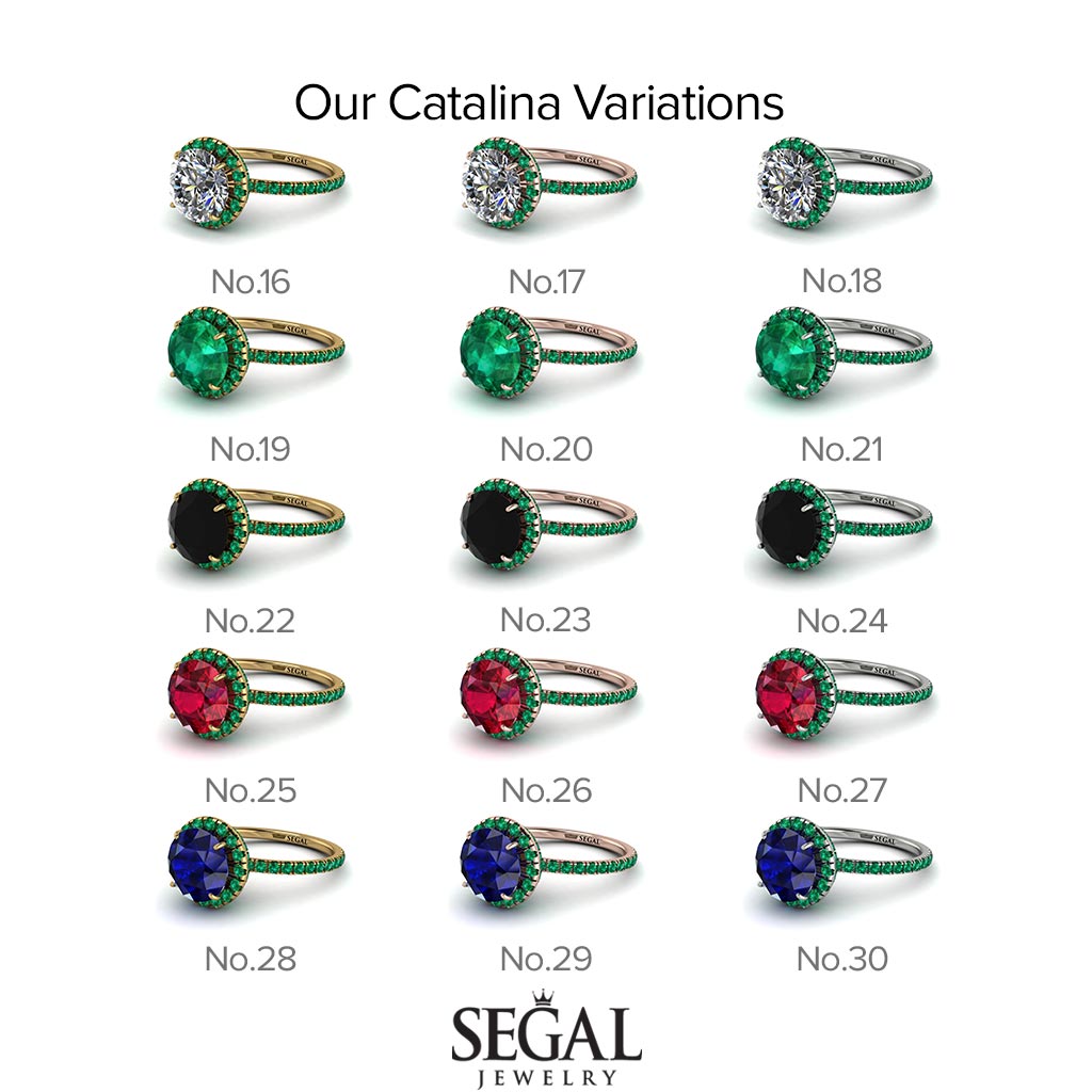 2ct Big Double Hidden Halo Ruby Engagement Ring - Catalina No. 10