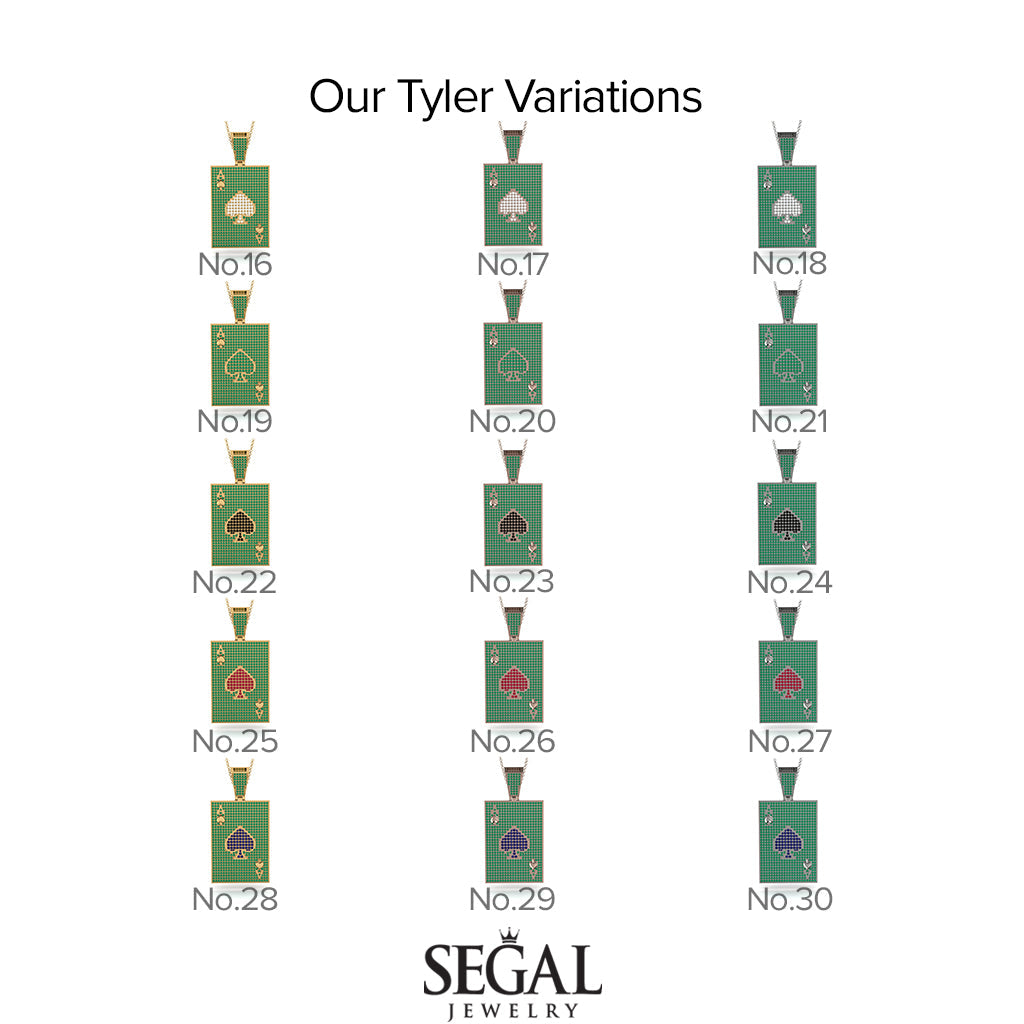 Ace Of Spades Emerald Card Necklace - Tyler No. 30