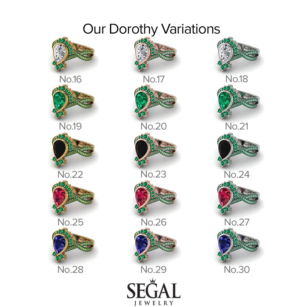 Unique Pear Cut Ruby Ring - Dorothy No. 55