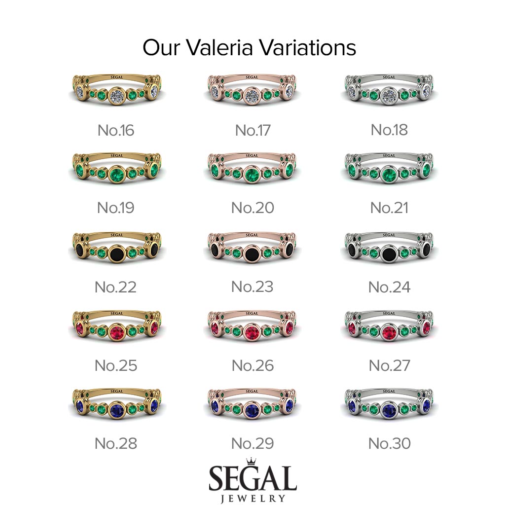 Bezel Black Diamond Eternity Band - Valeria No. 23