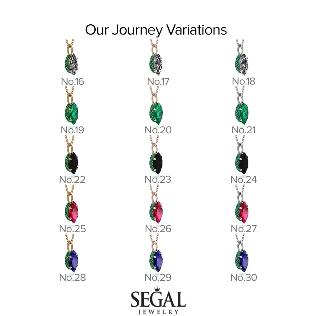 Hidden Halo Marquise Black Diamond Necklace - Journey No. 39