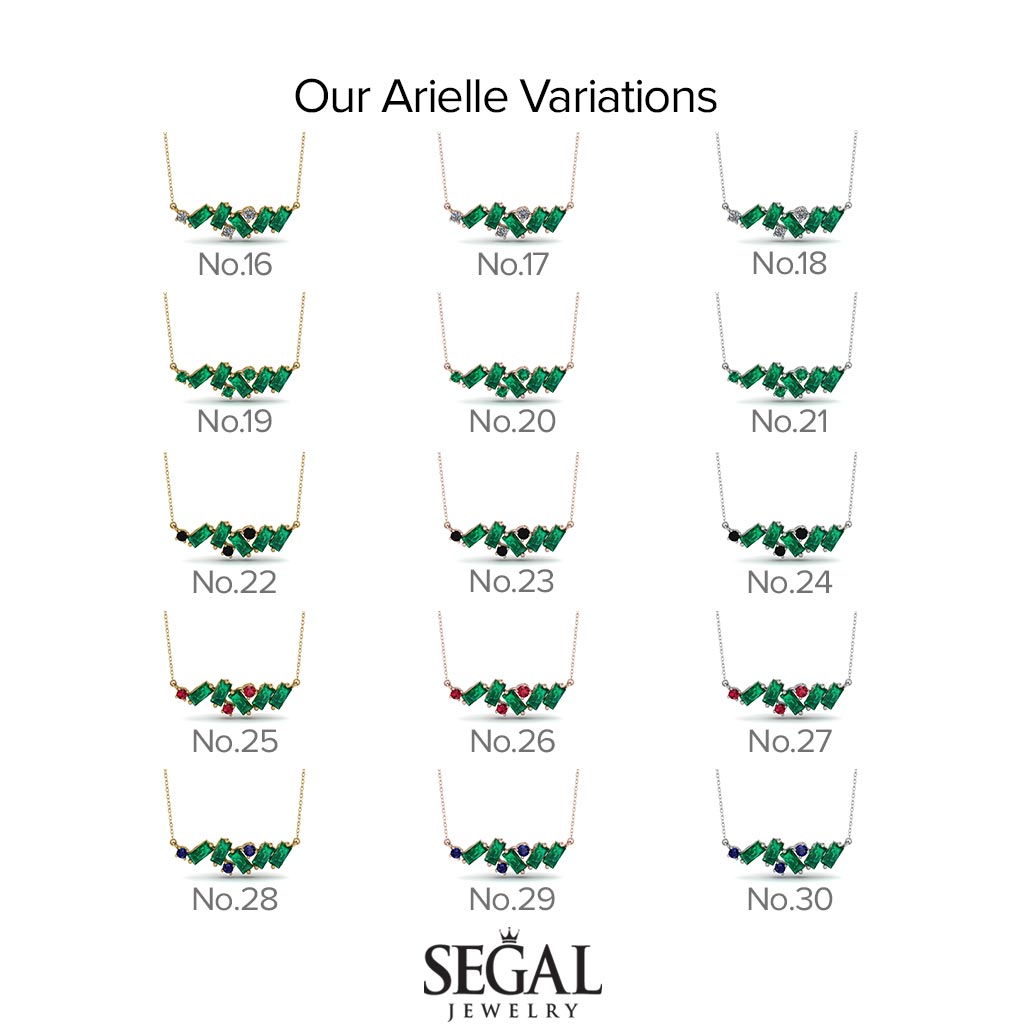 Baguette Emerald Necklace - Arielle No. 50