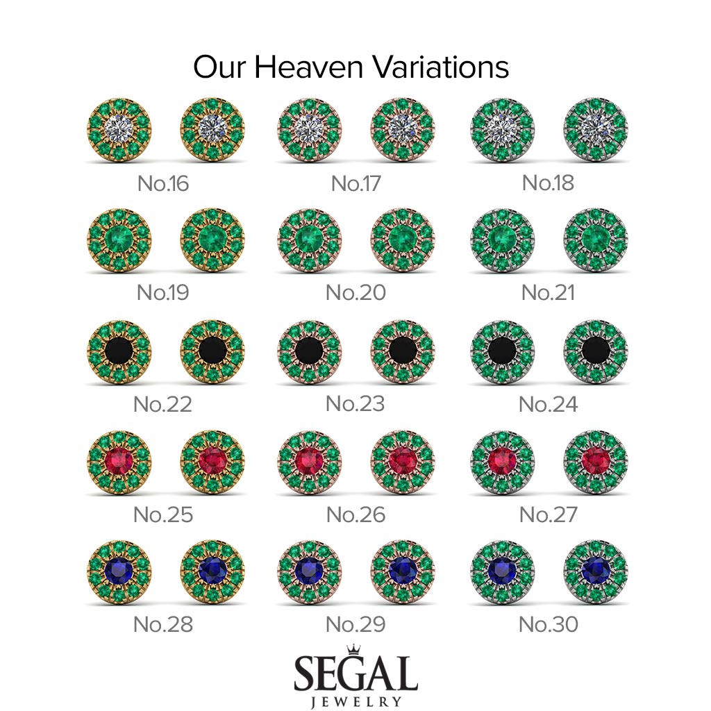 Halo Emerald Earrings - Heaven No. 51