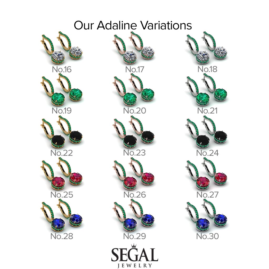 Diamond Dangle Earrings With Hidden Halo - Adaline No. 18