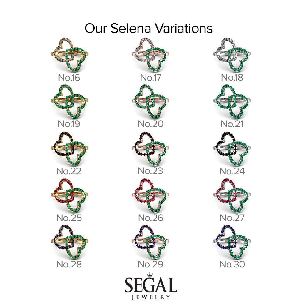Two Hearts Black Diamond Ring - Selena No. 7
