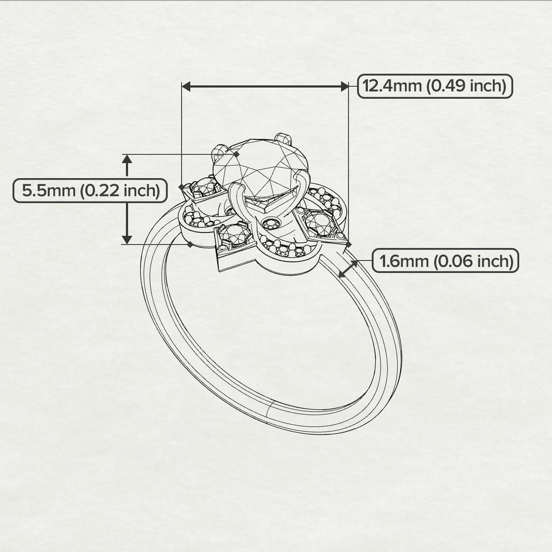 Unique Bloom Halo Sapphire Ring - Amanda No. 13