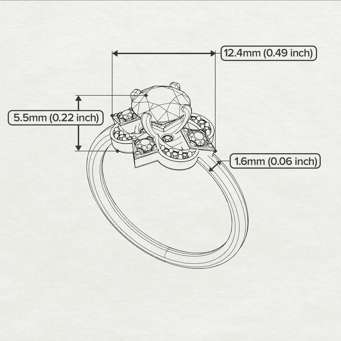 Unique Bloom Halo Black Diamond Ring - Amanda No. 38