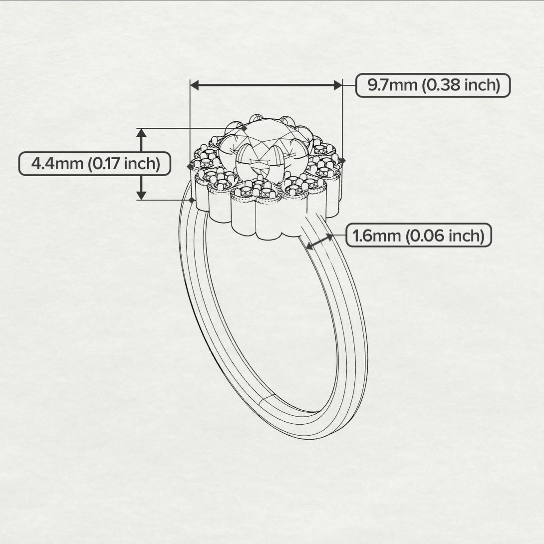 Double Halo Emerald Cushion Engagement Ring - Sharon No. 21