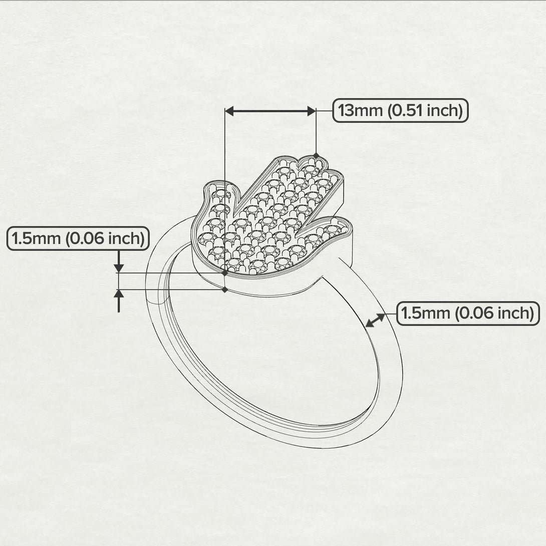 Sapphire Pave Hamsah Ring - Maeve No. 15
