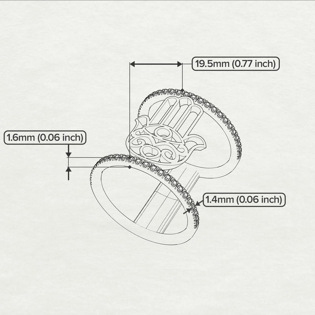 Unique Emerald Hamsah Ring - Raven No. 6