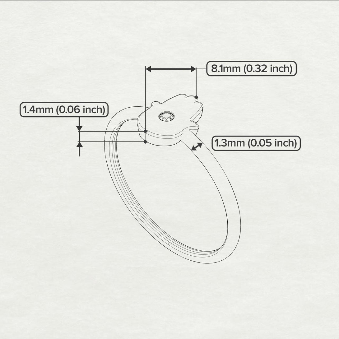 Minimalist Sapphire Hamsah Ring - Linda No. 15