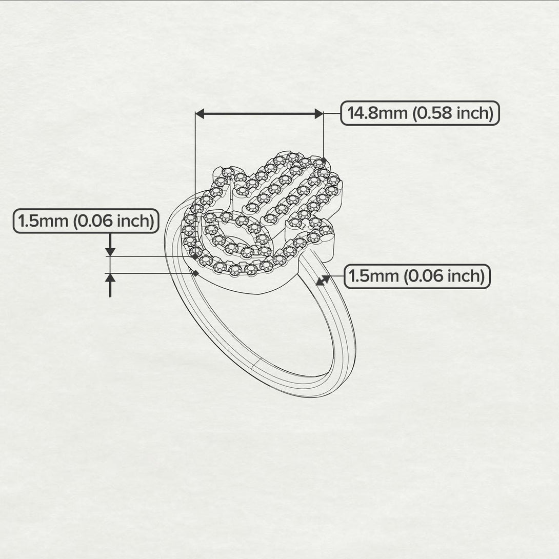 Glamorous Hamsa Diamond Ring - Meredith No. 3