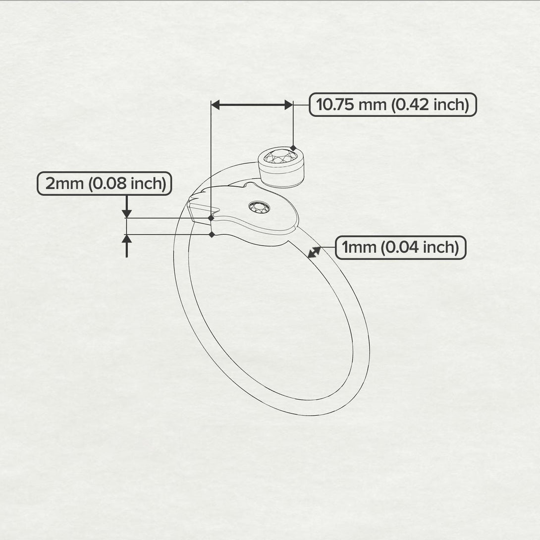 Delicate Minimalist Hamsa Ring - Elyse No. 19