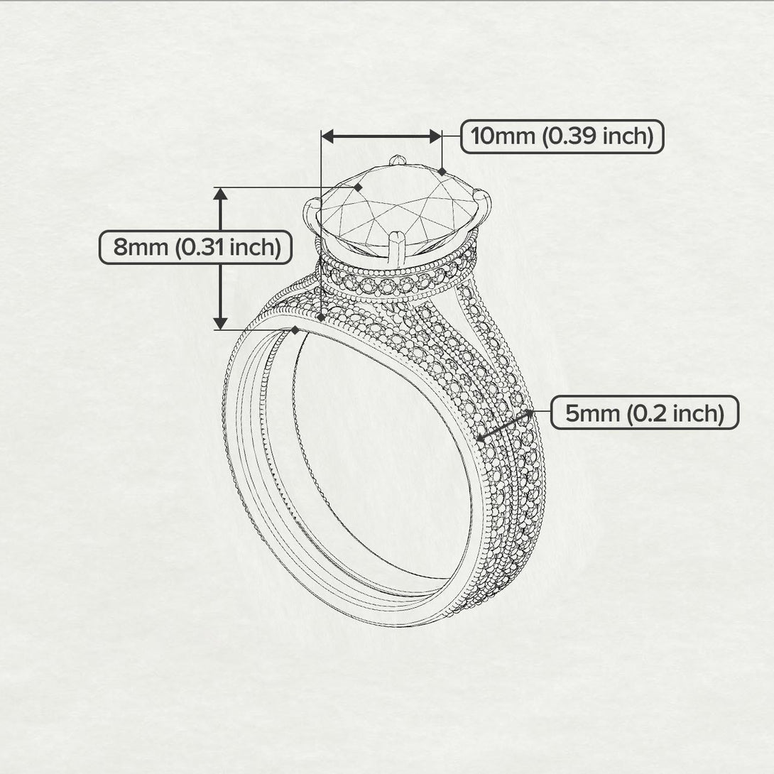 Milgrain Oval diamond Bridal Set - Nicole No. 3