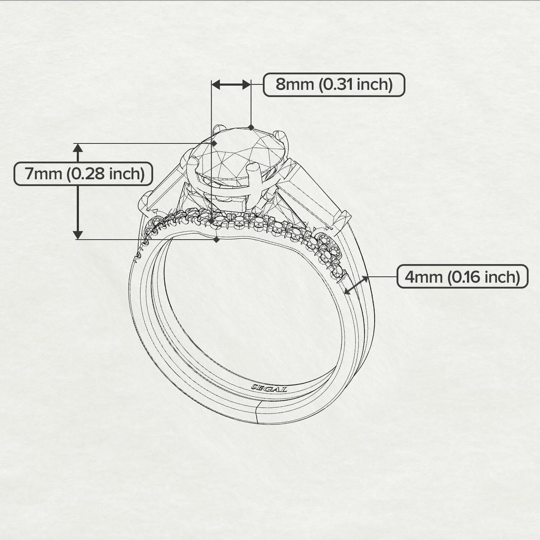Glamorous Custom diamond Bridal Set - Harley No. 2