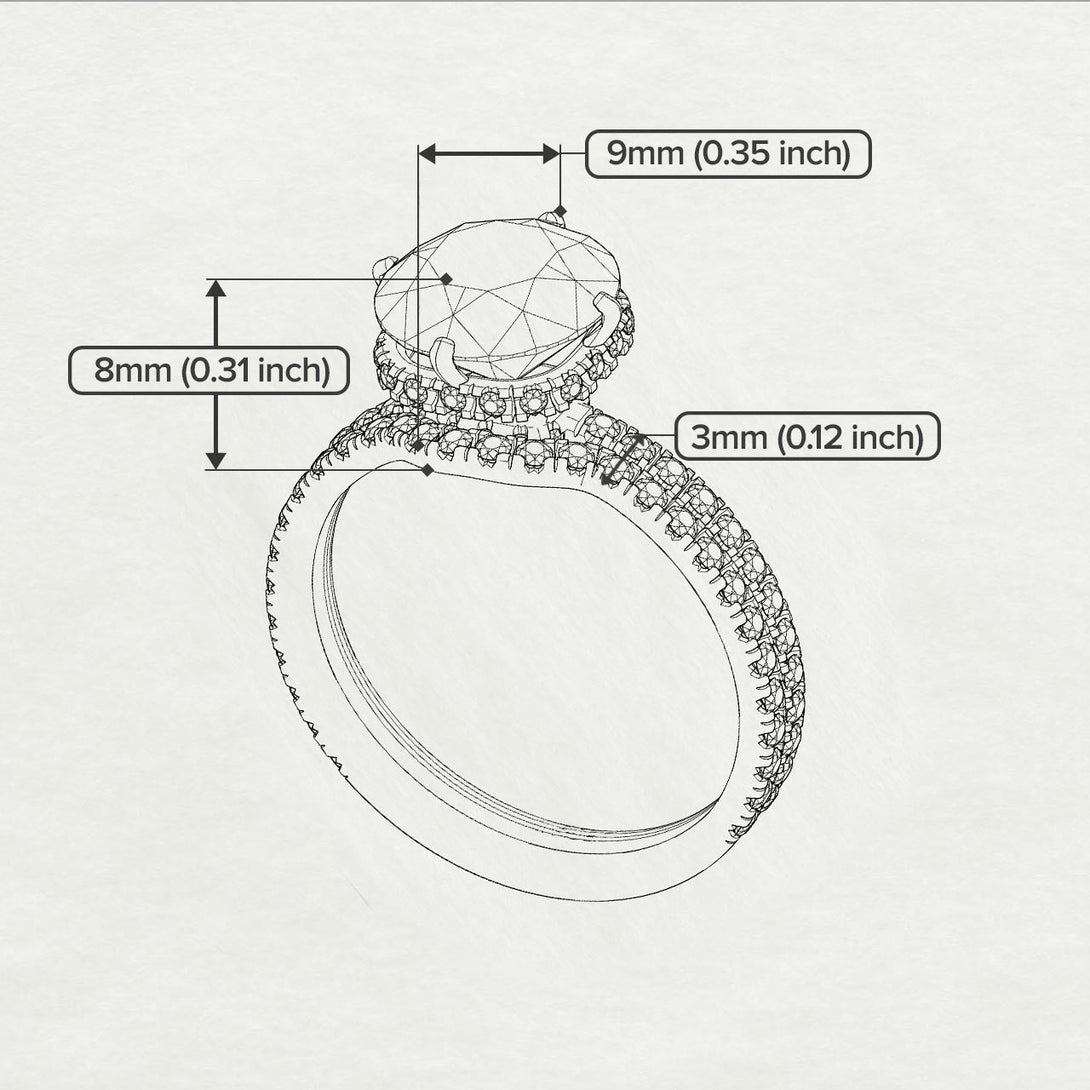 Double Hidden Halo diamond Bridal Set - Angelina No. 3