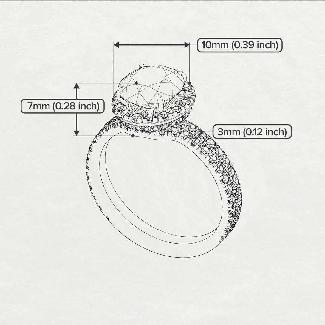 2ct Big Double Hidden Halo diamond Bridal Set - Catalina No. 3
