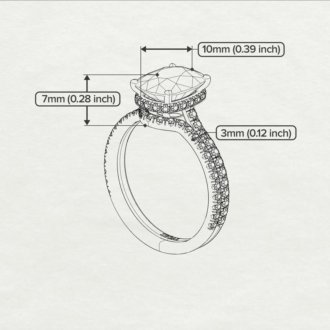 2ct Big Double Hidden Halo diamond Bridal Set - Alayna No. 3