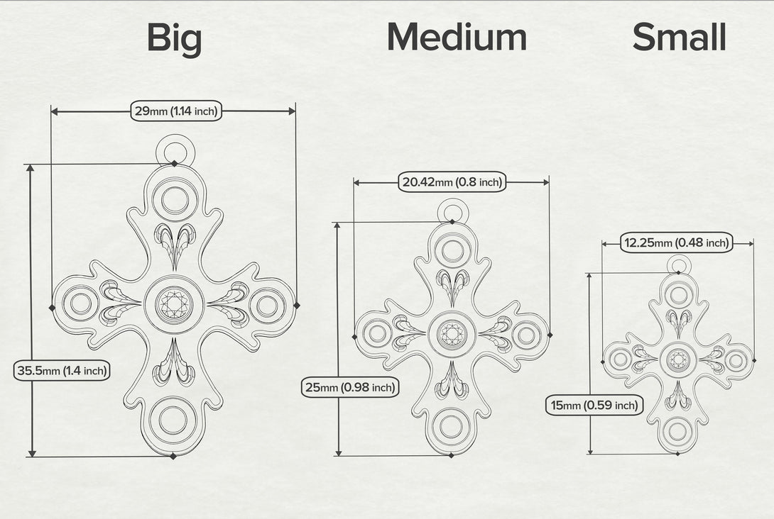 Equilateral Round Ruby Cross Amulet - Asher No. 10