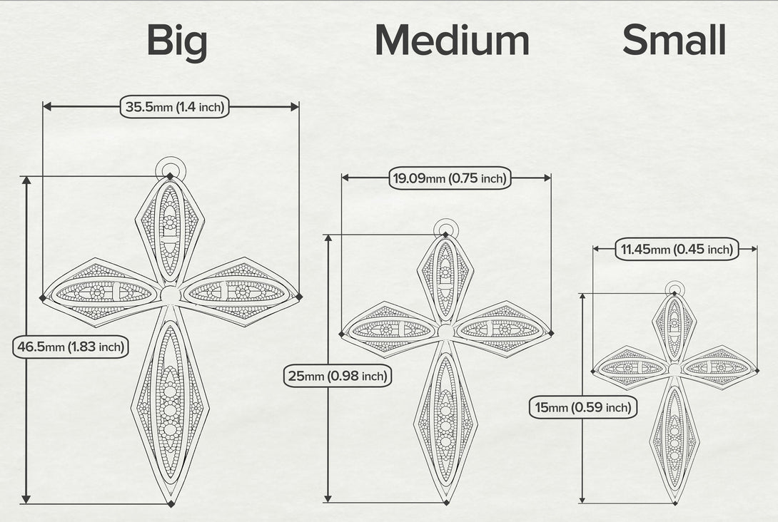 Architectural Geometric Cross Necklace - Carson No. 1