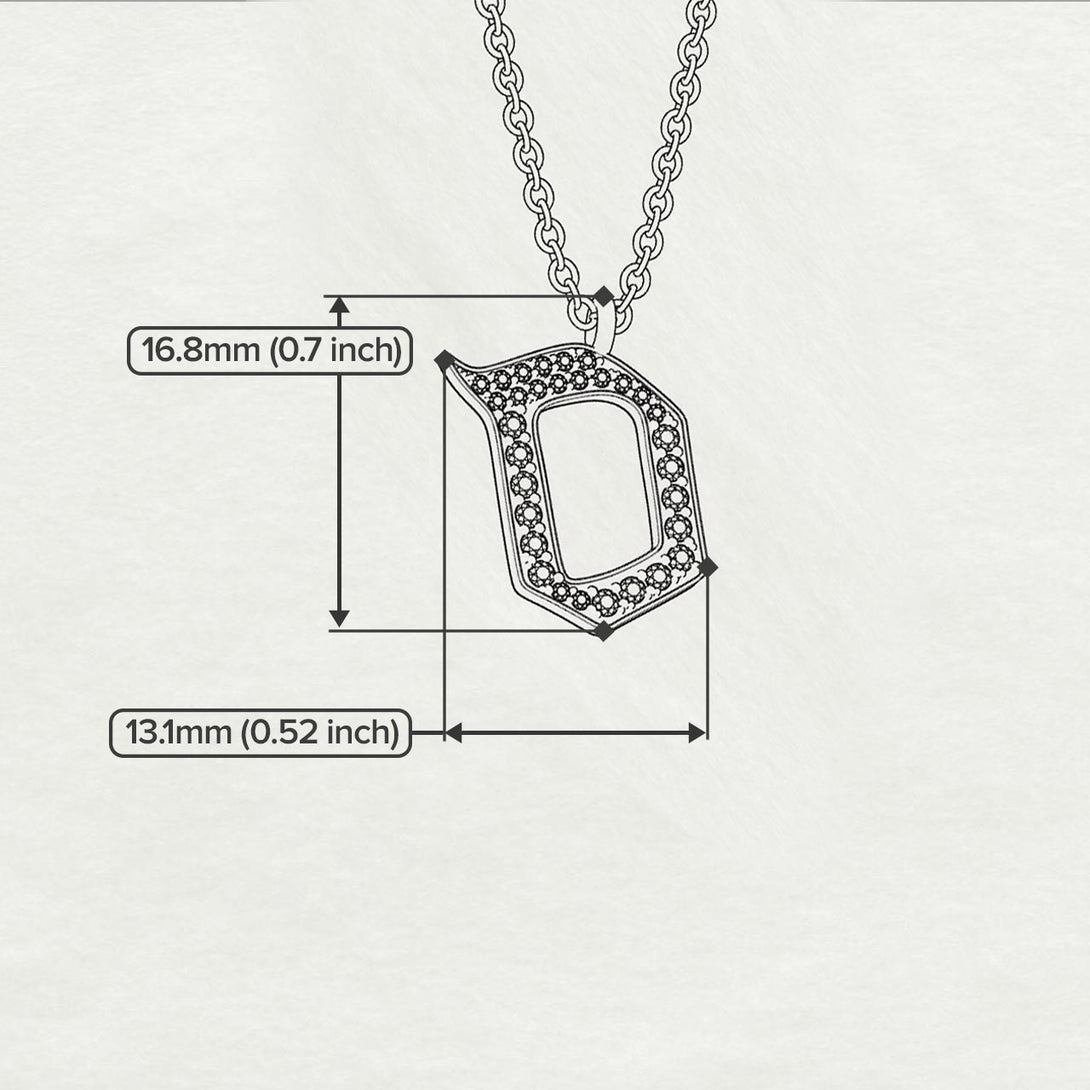 Sameh - Hebrew Alef-Bet letter diamond Necklace - Sameh letter