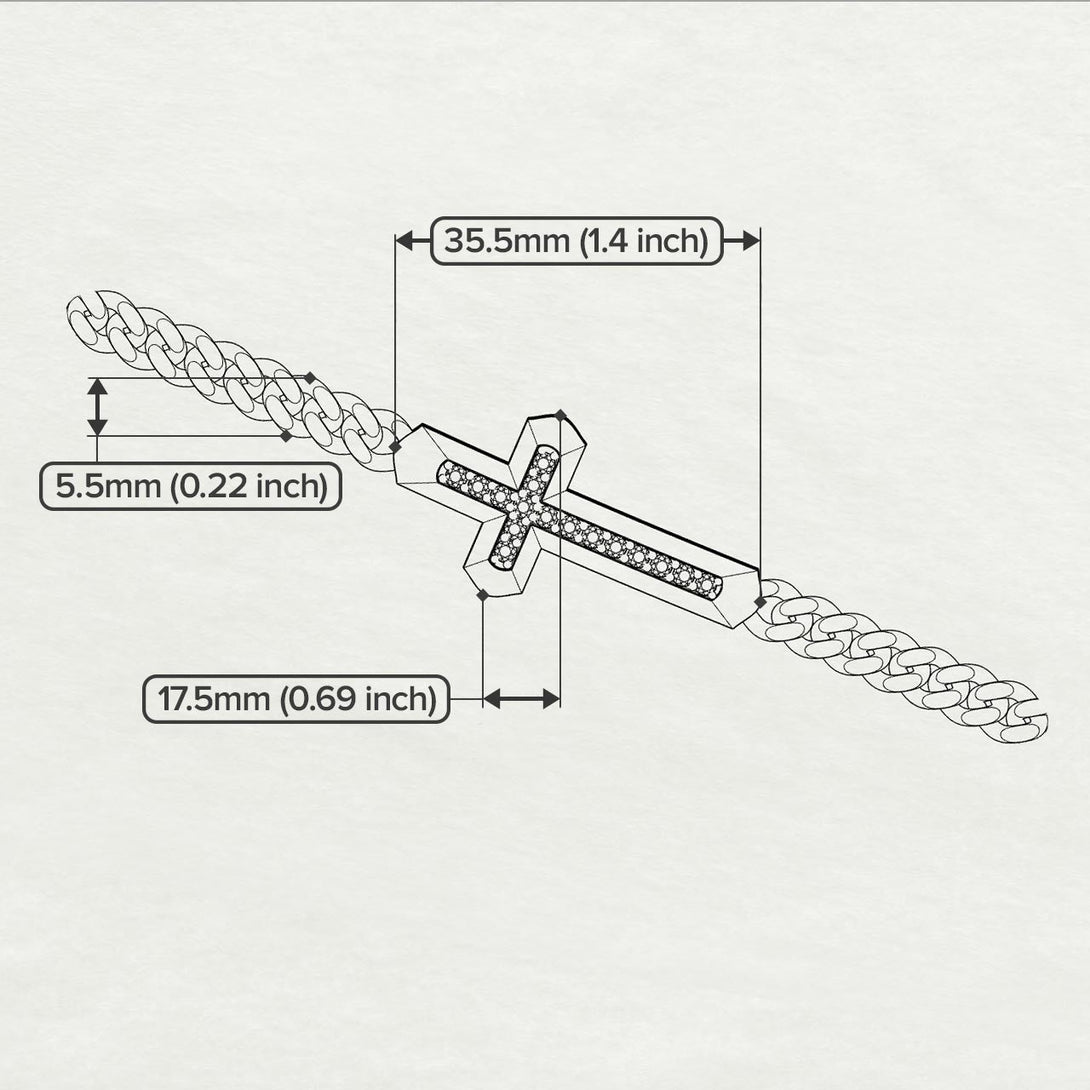 Ruby Cross Men Chain Bracelet - Nicholas No. 11